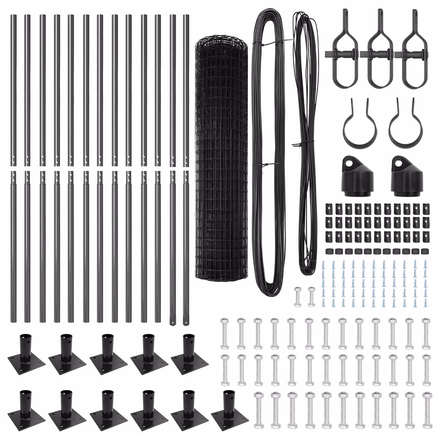 Berkfield Home Euro Fence in Grey Galvanised Steel with 13 Flanged Posts, 1 x 25 m – 3