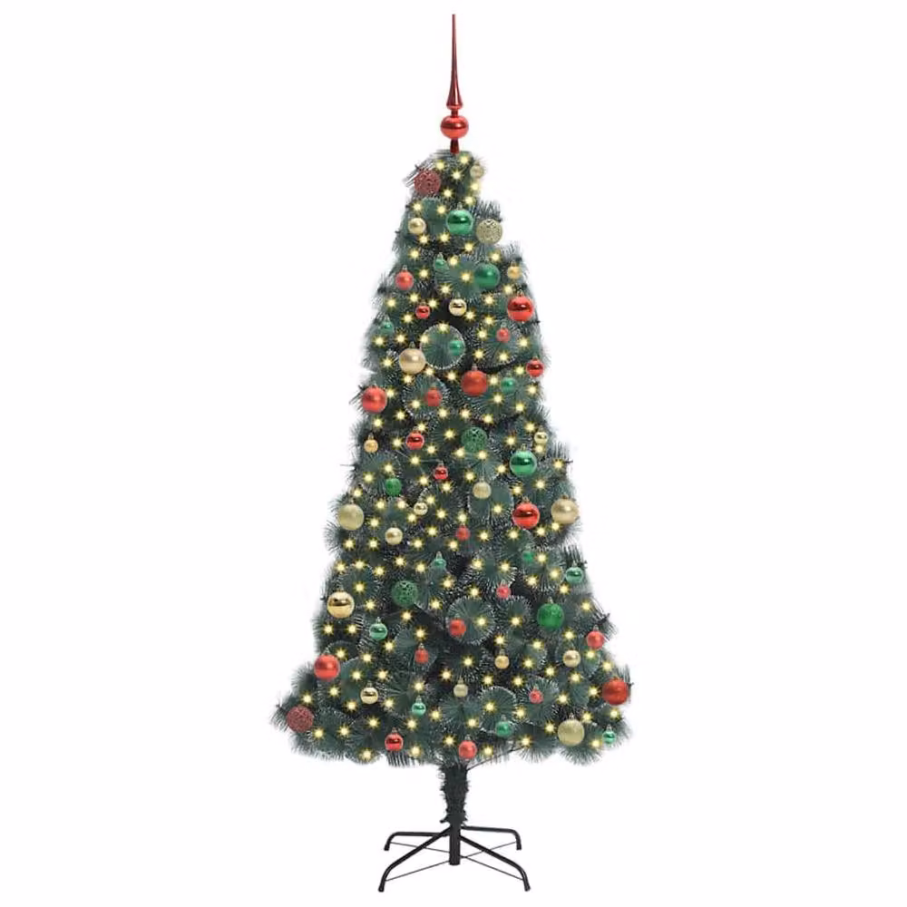 Berkfield Home Pre-lit Artificial Christmas Tree with Ball Set, Green, Height: 180 cm – 3