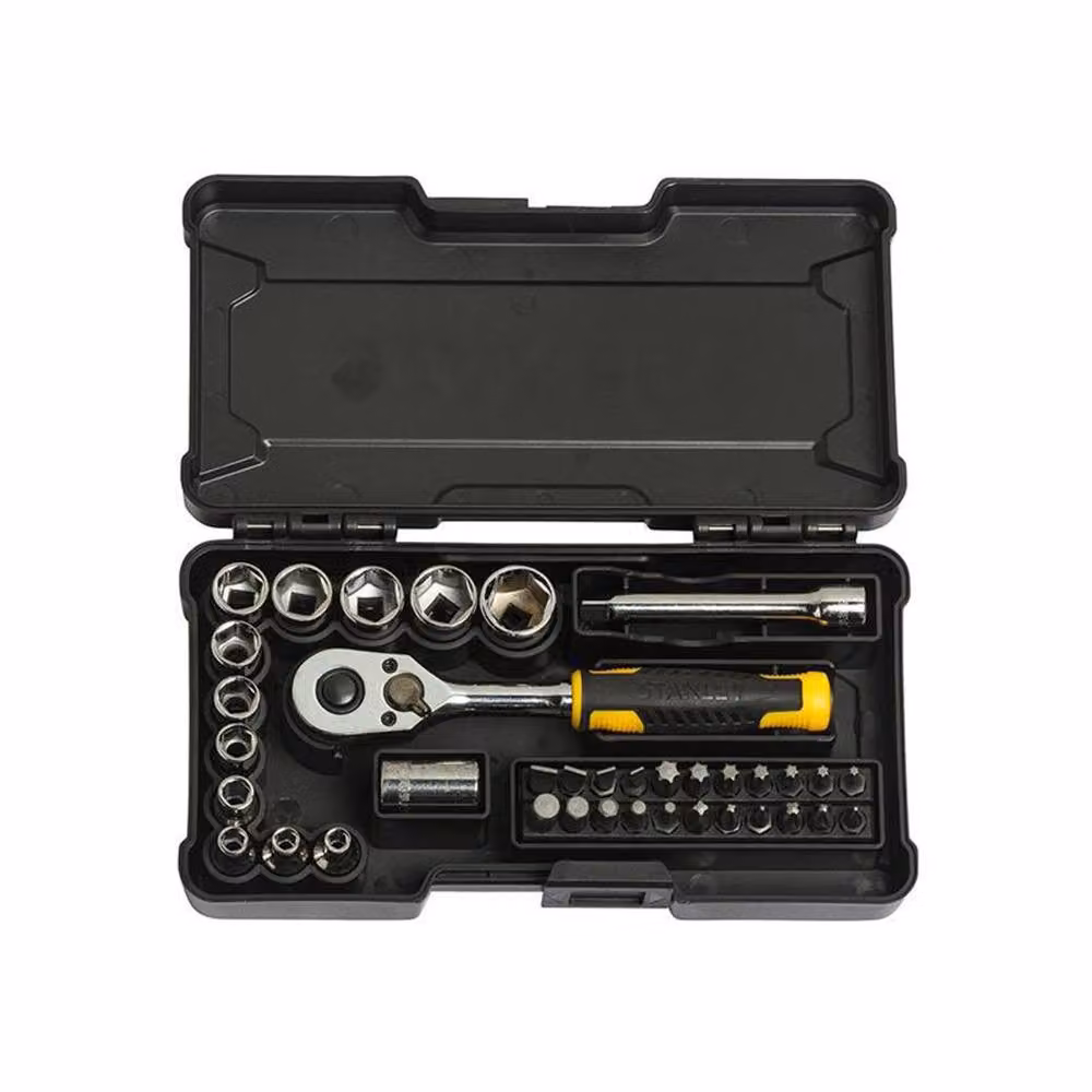 Stanley 37-piece 1/4 inch Compact Socket Set in Black and Multicolour – 13