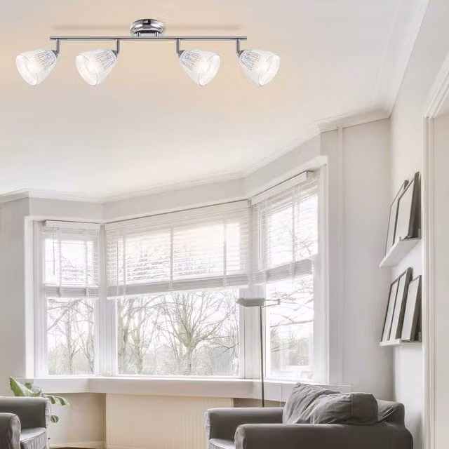 COSYLYTE Athella 4 Light Glass Bathroom Spotlight in Chrome