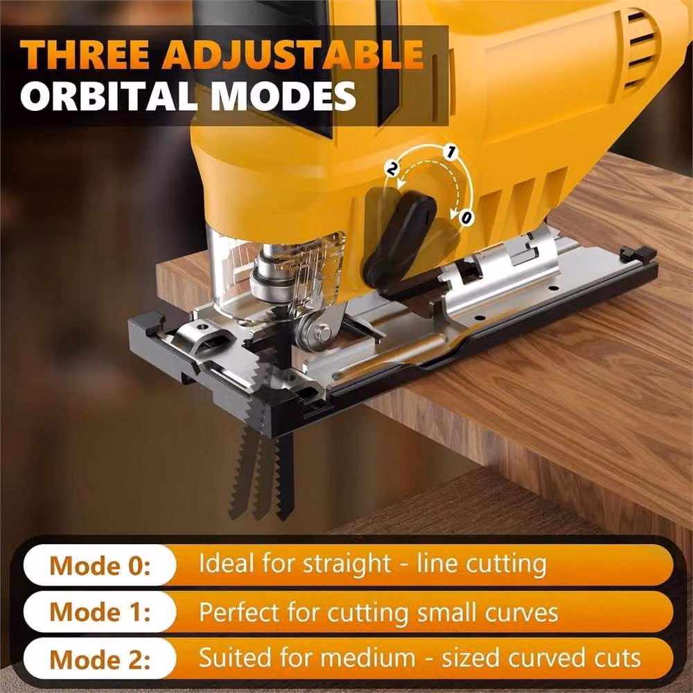 SPETLEK Cordless Jig Saw for DeWALT 20V Battery with 0-45 Degree Bevel Cut for Woodworking, Yellow – 5