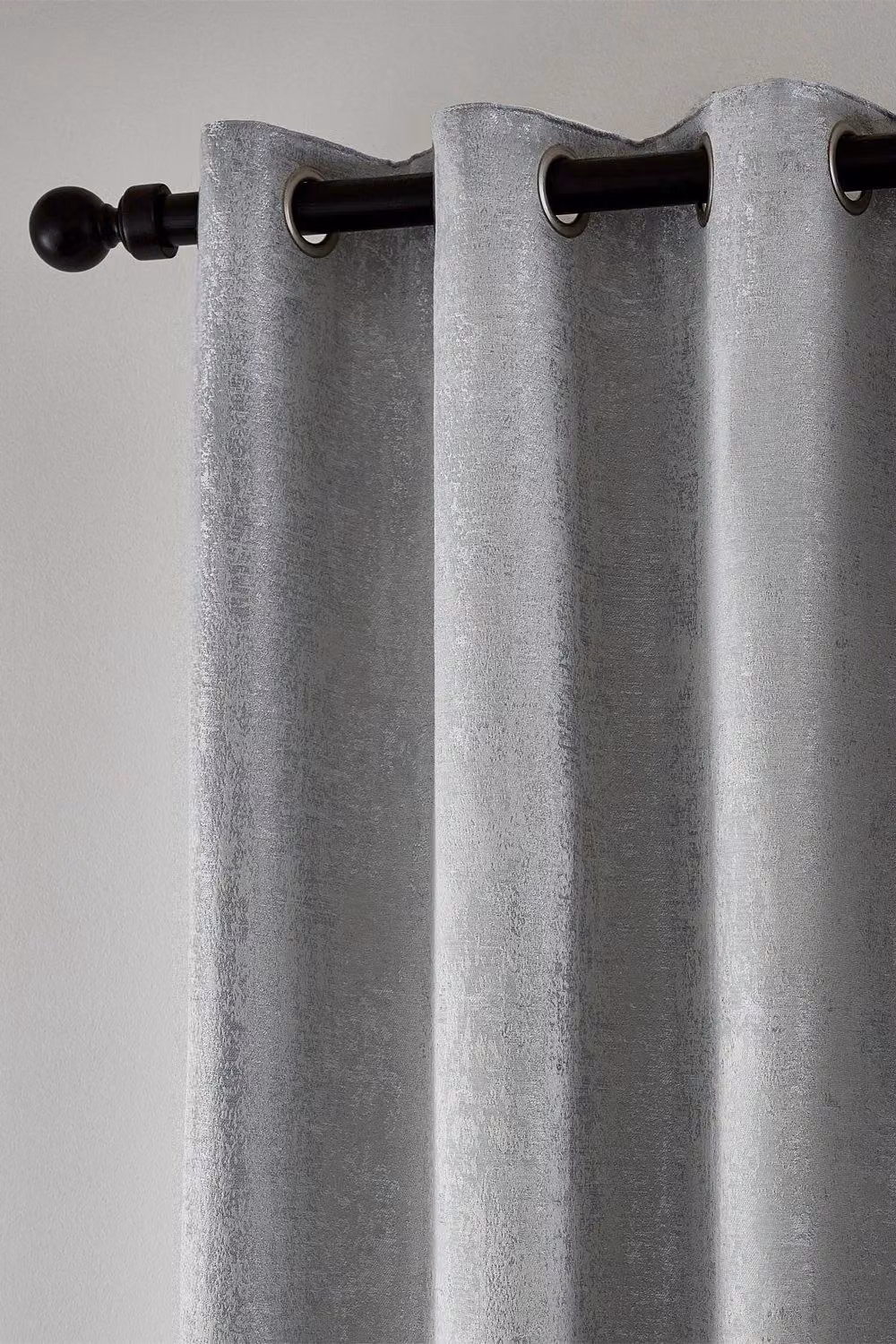 Helena Springfield Roma Woven Lined Eyelet Curtains in Silver, Width: 167 cm, Drop: 183 cm – 2