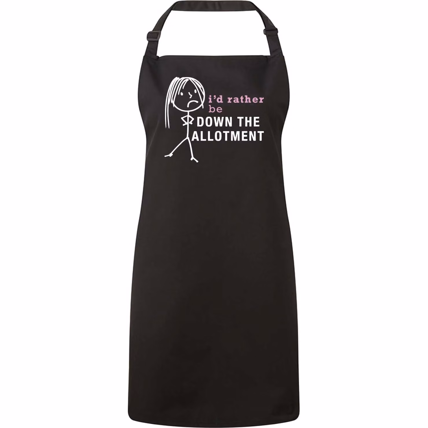 60 Second Makeover Women's I'd Rather Be Down The Allotment Apron in Black – 2