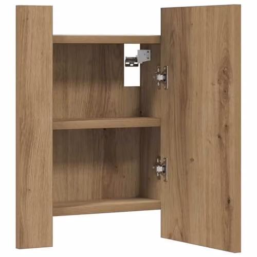 vidaXL LED Bathroom Mirror Cabinet in Artisan Oak, Brown, W/D/H: 40 x 12 x 45 cm – 4