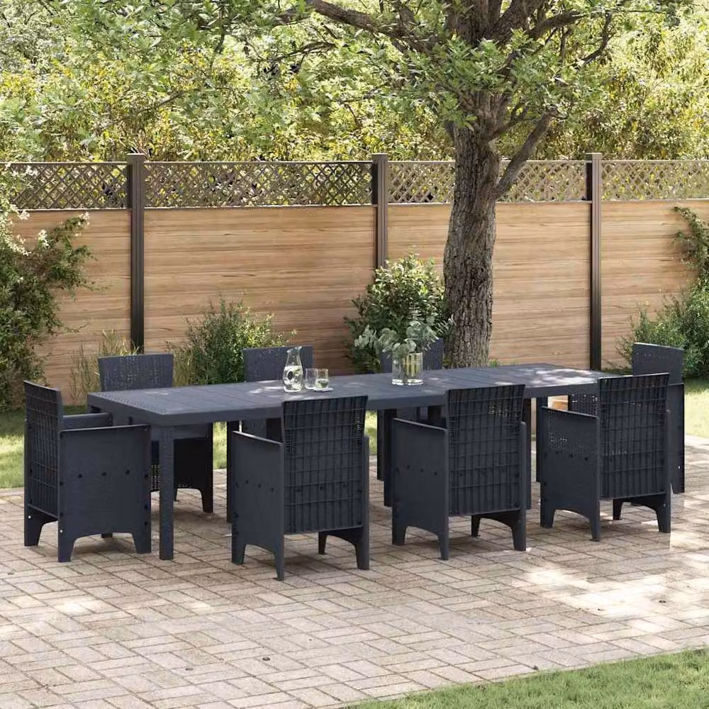 Berkfield Home Anthracite Poly Rattan Garden Table, W/D/H: 300 x 100 x 73 cm – 2