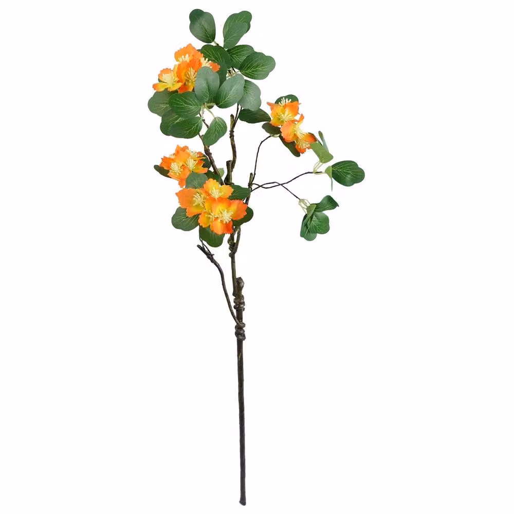 Leaf Botanik Mixed Orange and Green Artificial Flower Stems, Pack of 6, Height: 60 cm – 3