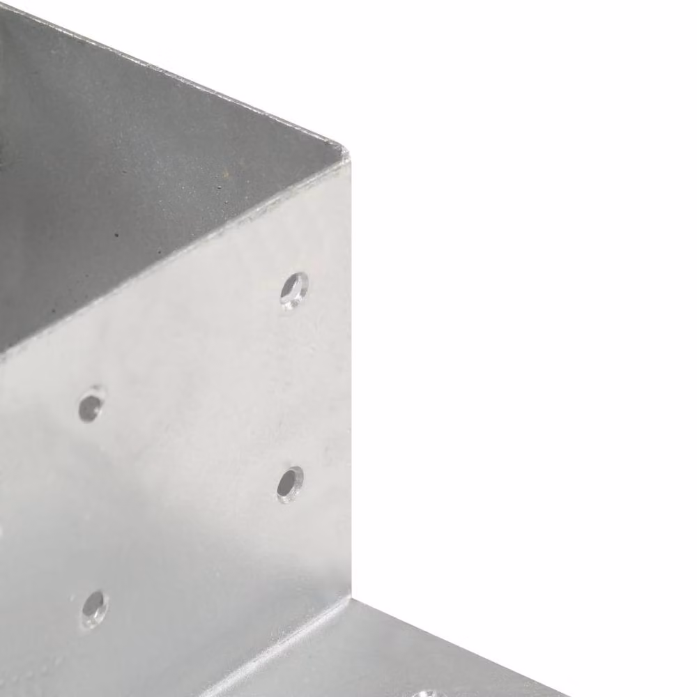 Berkfield Home L-Shape Galvanised Metal Post Connectors, 4 Pack, Silver, 81 x 81 mm – 2