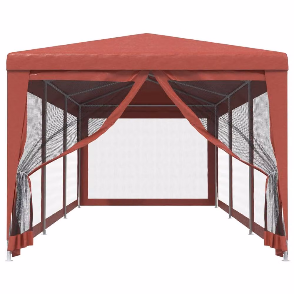 Berkfield Home Party Tent with 8 Mesh Sidewalls, Red, W: 9 m, D: 3 m – 3