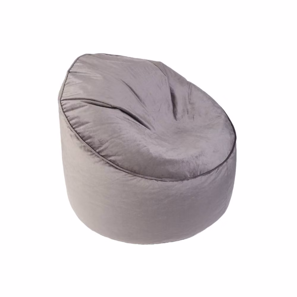 Kaikoo Velvet Cool Chill Grey Beanbag with Removable Cover and Refill Opening – 2
