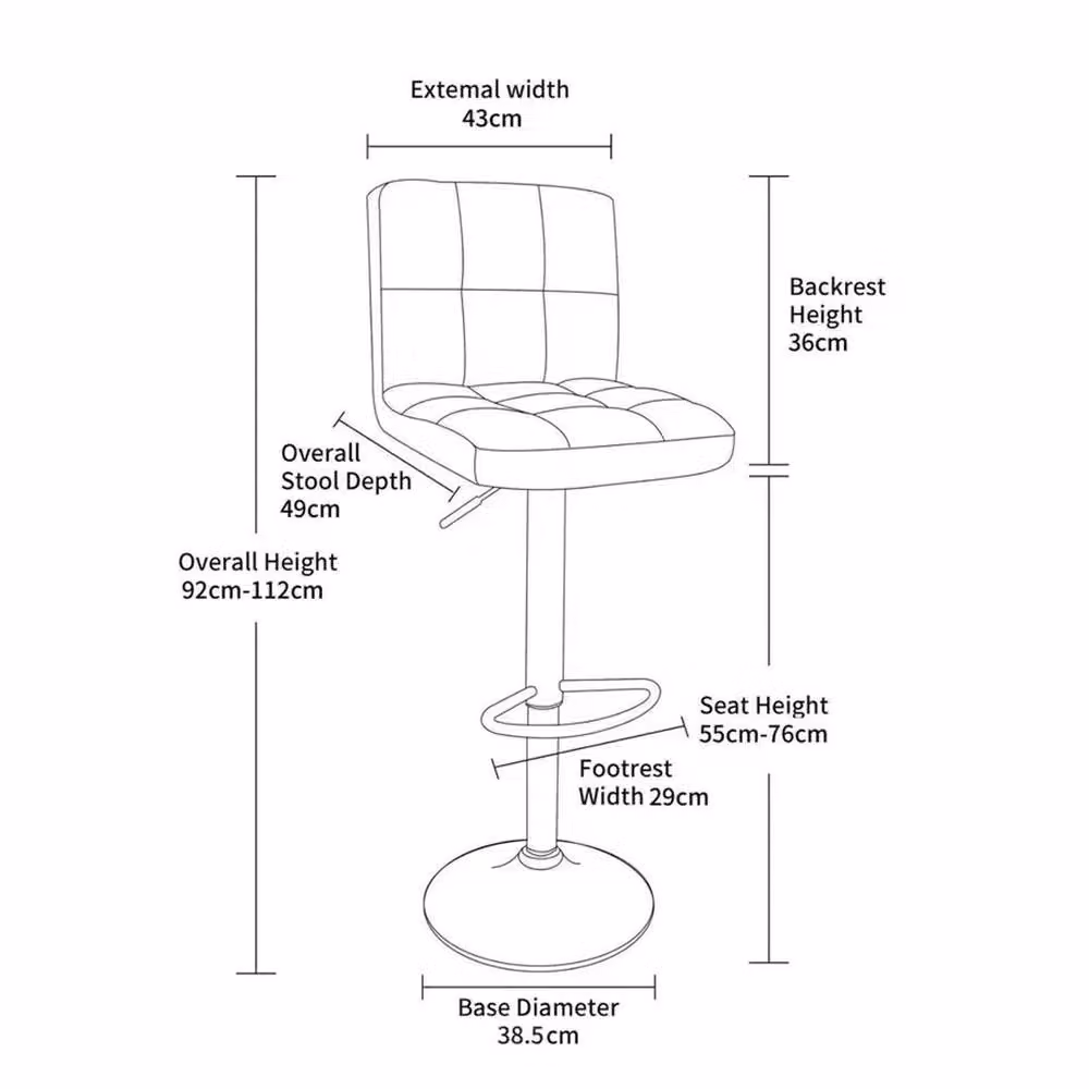 SPETLEK Faux Leather Swivel Bar Stool with Gas Lift in Brown – 2