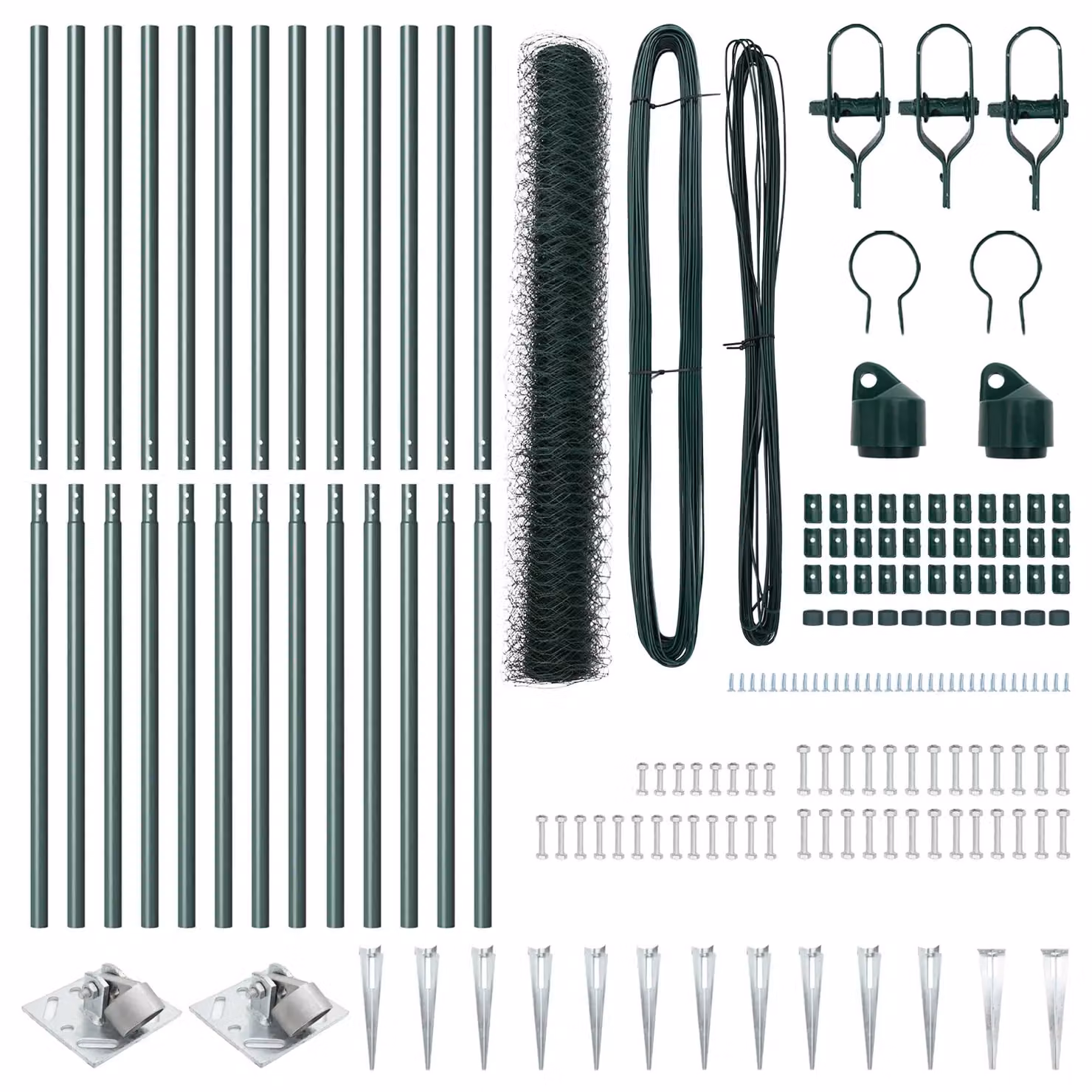 Berkfield Home Green Steel Fencing Set of 2, Length: 25 m, Height: 1.2 m – 2