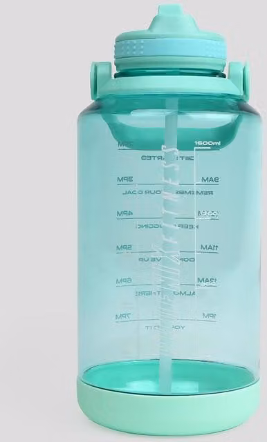 Phoenix Fitness Motivational Water Bottle in Green and Petrol