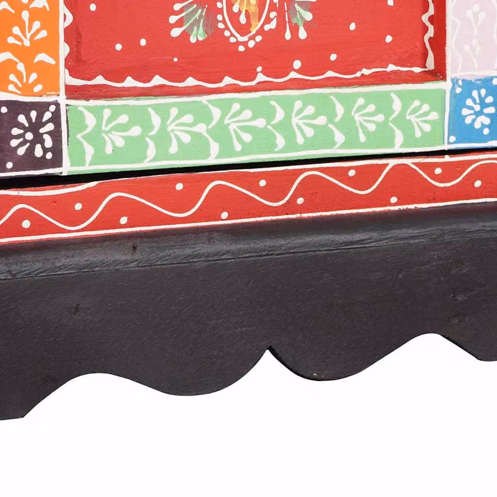 Berkfield Home Mango Wood Cabinet, Multicolour and Black, W/D/H: 30 x 30 x 90 cm – 4