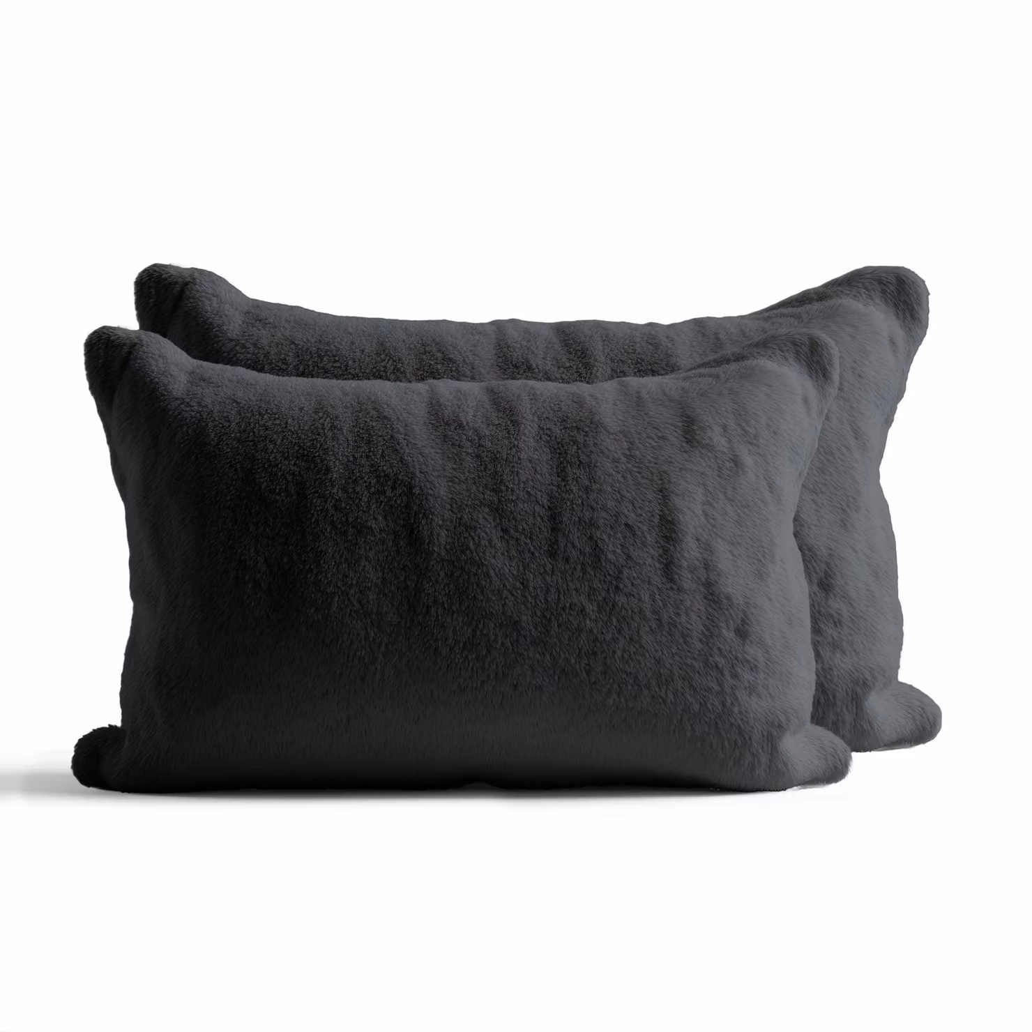 Home Sweet Home UK Teddy Fleece Pillowcase Set of 2 in Grey, W: 48 cm x L: 74 cm – 2