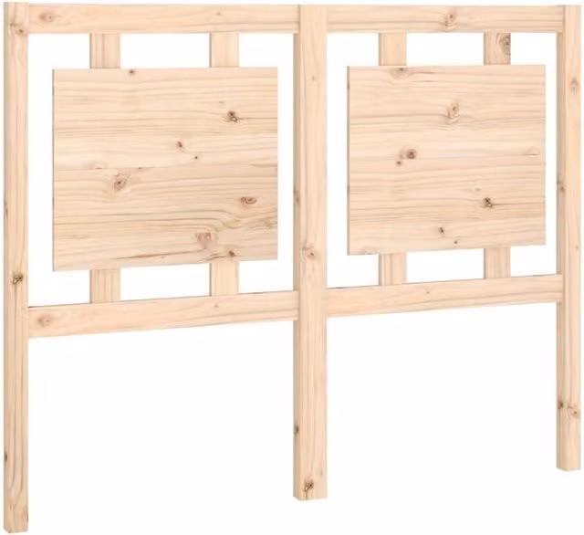 Berkfield Home Rustic Solid Pine Wood Bed Headboard in Natural Brown, W: 125.5 cm, D: 4 cm, H: 100 cm