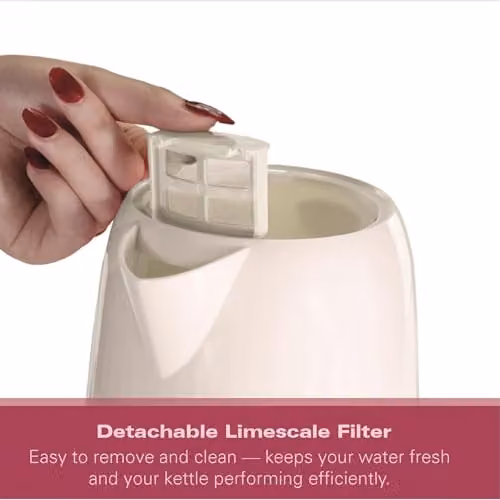 Hamilton Beach Miami Electric Kettle, 1.7 l, Sand/Beige with Auto Shut Off and Limescale Filter – 2