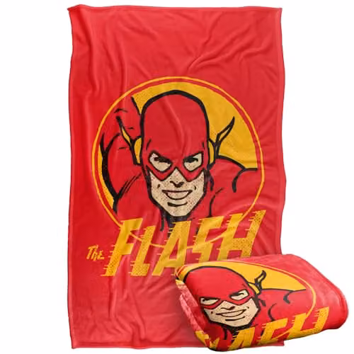 LOGOVISION DC Flash Circle Silky Touch Super Soft Fleece Throw Blanket, Multicolour, W: 91.44 cm, H: 147 cm – 1