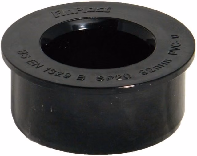 FloPlast Boss Adaptor Solvent Weld 32mm Black and Grey Plastic