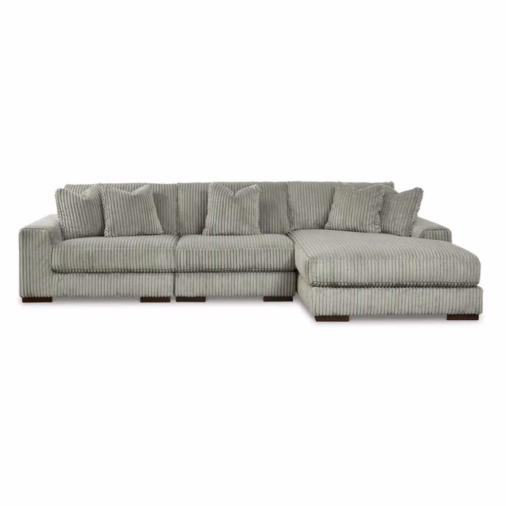 Snug Furniture Birmingham Ltd Jumbo Cord 3 Piece Modular L-Shape Sofa in Grey, Right Hand Facing – 2
