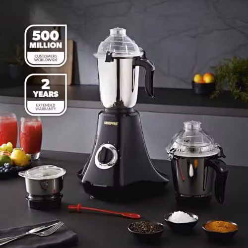 Geepas 750W 3-in-1 Mixer Grinder with Stainless Steel Jars and Overheat Protection, Black – 2