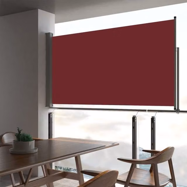 Berkfield Home Red Retractable Side Awning with Manual Pull Polyester Fabric, W/D/H: 300 x 160 cm – 1