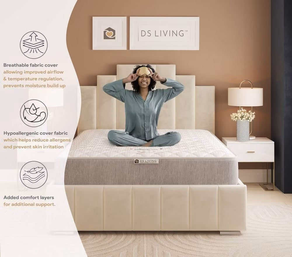 DS Living EasyRest Small Single Medium Soft Bonell Spring Essentials Mattress in Grey – 5
