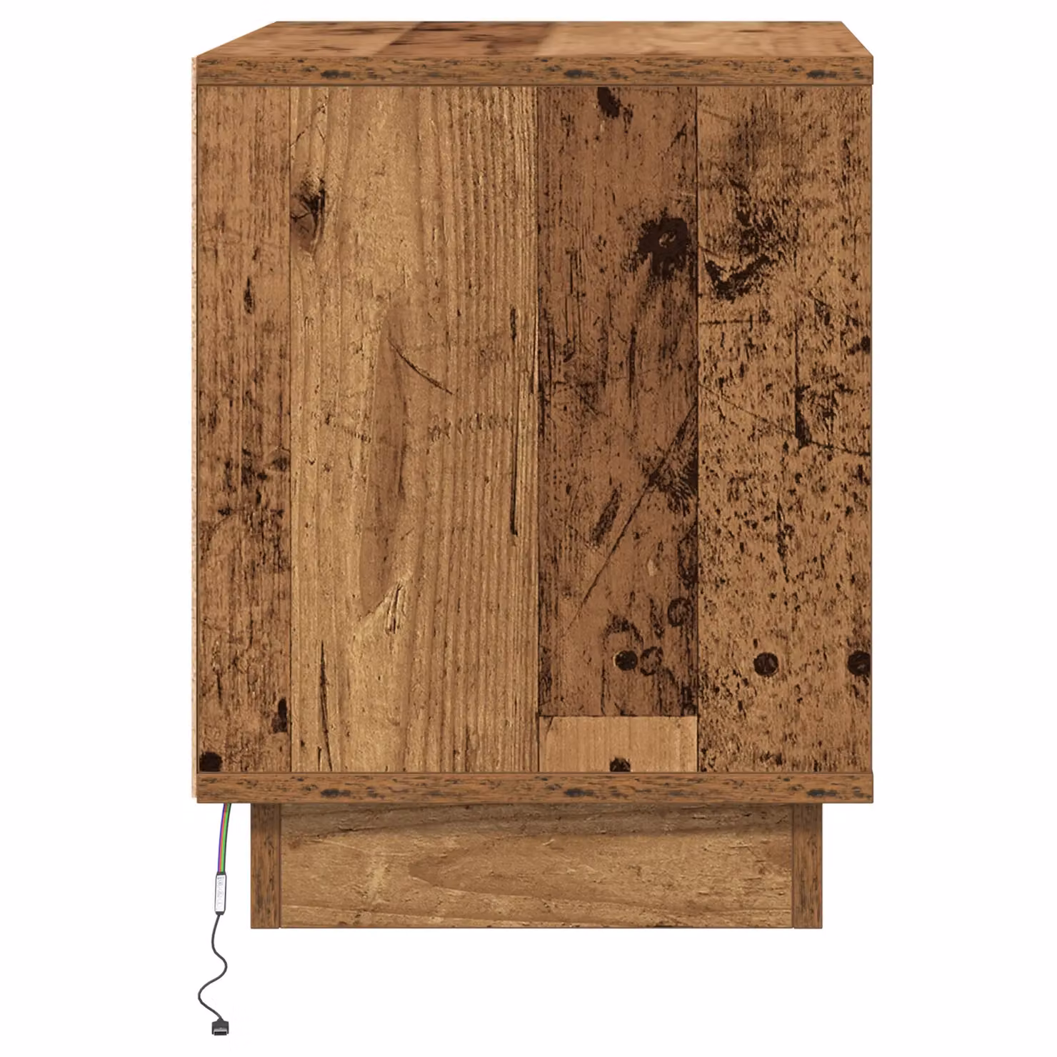 Berkfield Home Bedside Cabinet with Integrated LED Lights in Brown Rustic Wood, W: 44 cm, D: 34.5 cm, H: 45 cm – 3