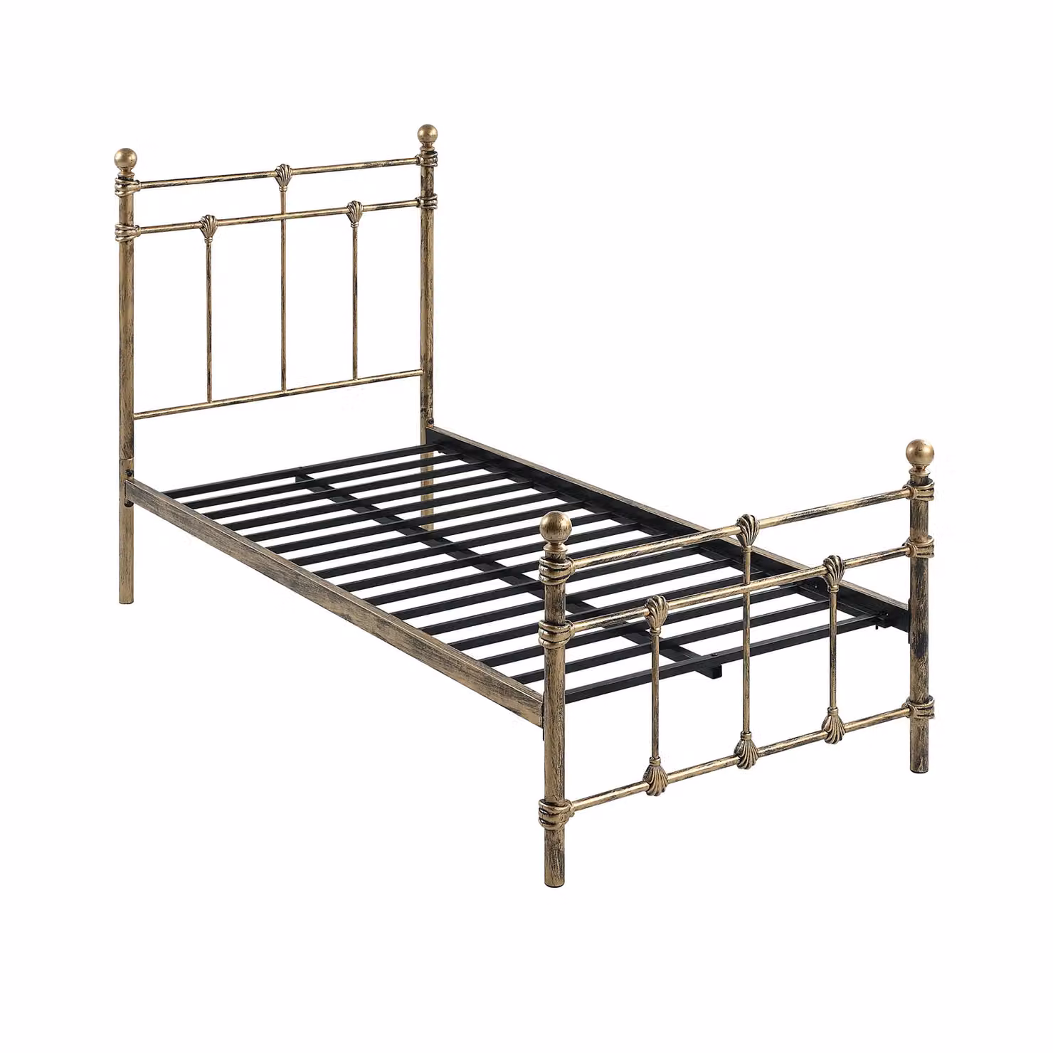 SlumberWorx Bayford Traditional Vintage Style Metal Bed Frame in Bronze, Size: Single (W/D/H: 90 x 200 cm) – 2