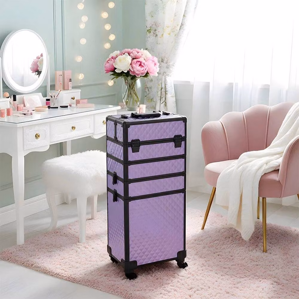 Kelvenix 4 in 1 Makeup Cosmetic Storage Box, Purple, W: 80.5 cm, D: 34.0 cm – 3