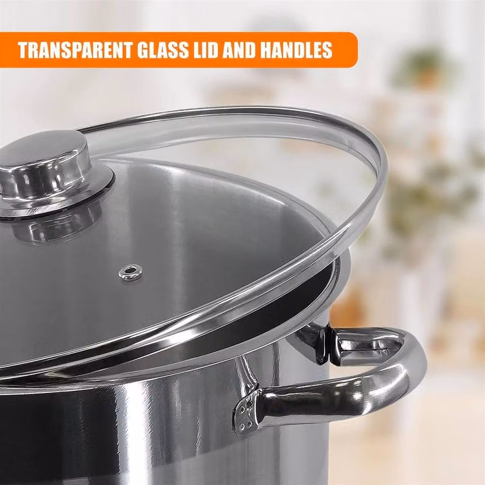 FLAVORA Stainless Steel Induction Stockpot, 6.5 l, Grey – 4