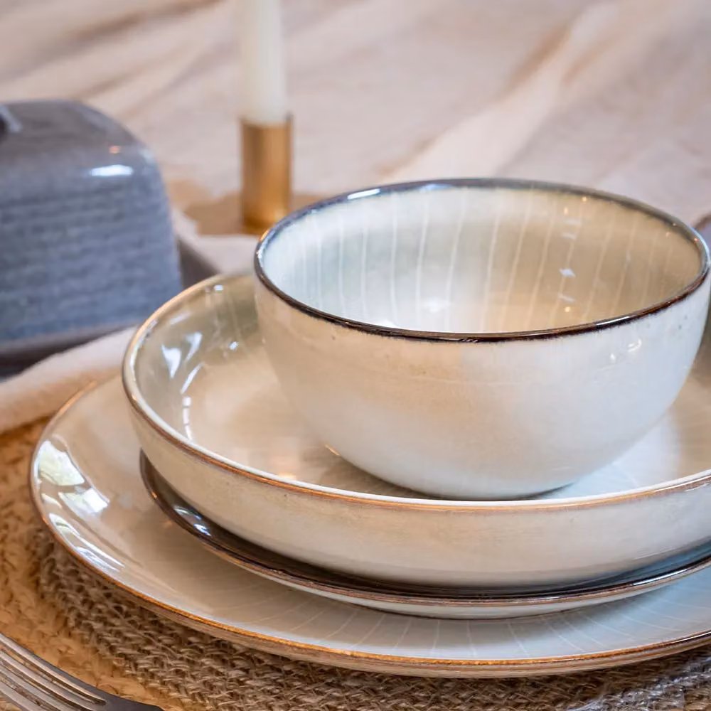 Scandi Home 16 Piece Ceramic Stoneware Dinner Set in Beige – 2