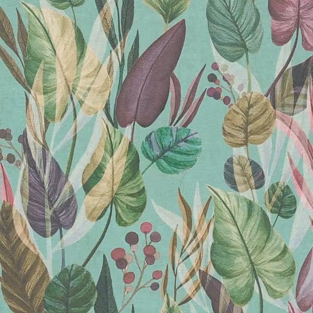 I Love Wallpaper Nature's Embrace Wallpaper in Blue, Yellow and Green