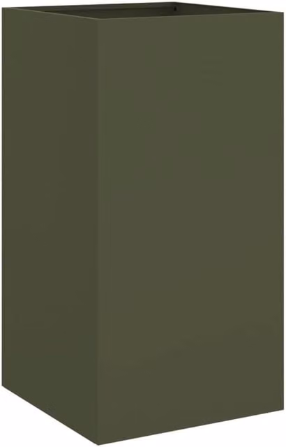 Berkfield Home Steel Ornamental Garden Planter Tub, Green, W/D/H: 42 x 38 x 75 cm – 1