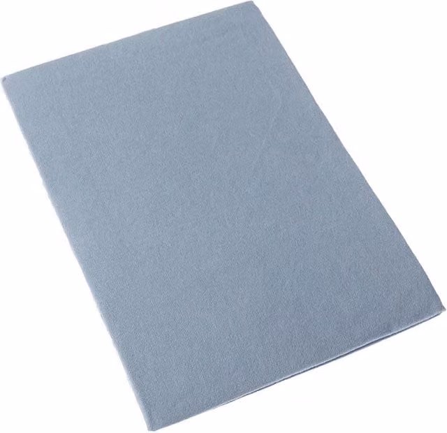 Homescapes Organic Cotton Brushed Flannelette Cot Flat Sheet, Blue, W: 100 cm, L: 150 cm