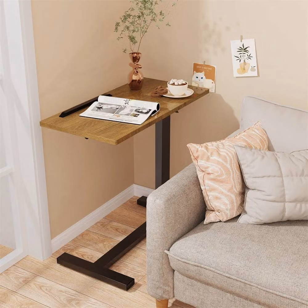 ERGOVEXA Height Adjustable and Tilting Wood Overbed Table in Brown – 2
