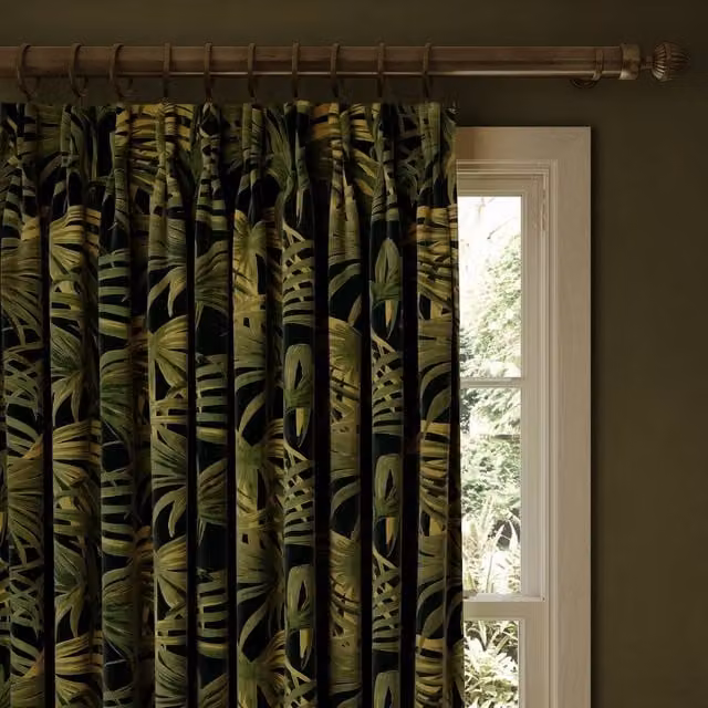 House of Hackney Palmeral Velvet Curtain in Green
