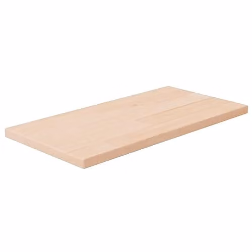 vidaXL Untreated Solid Oak Shelf Board, Brown, W: 40 cm, D: 20 cm, H: 1.5 cm