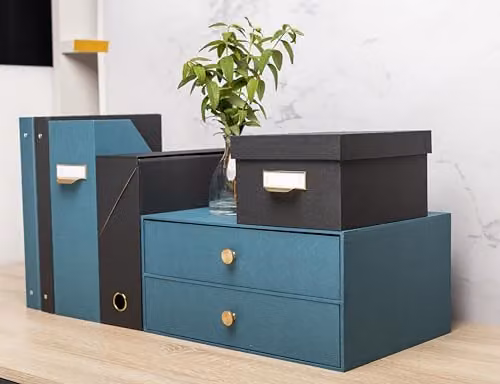 Exacompta Office by Me 2 Drawer Storage Unit for A4+ Documents in Duck Egg Blue, W: 35.5 cm, D: 17 cm, H: 27 cm – 3