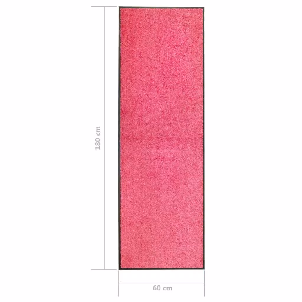 Berkfield Home Washable Non-Slip Pink Doormat W: 60 cm, L: 180 cm – 2