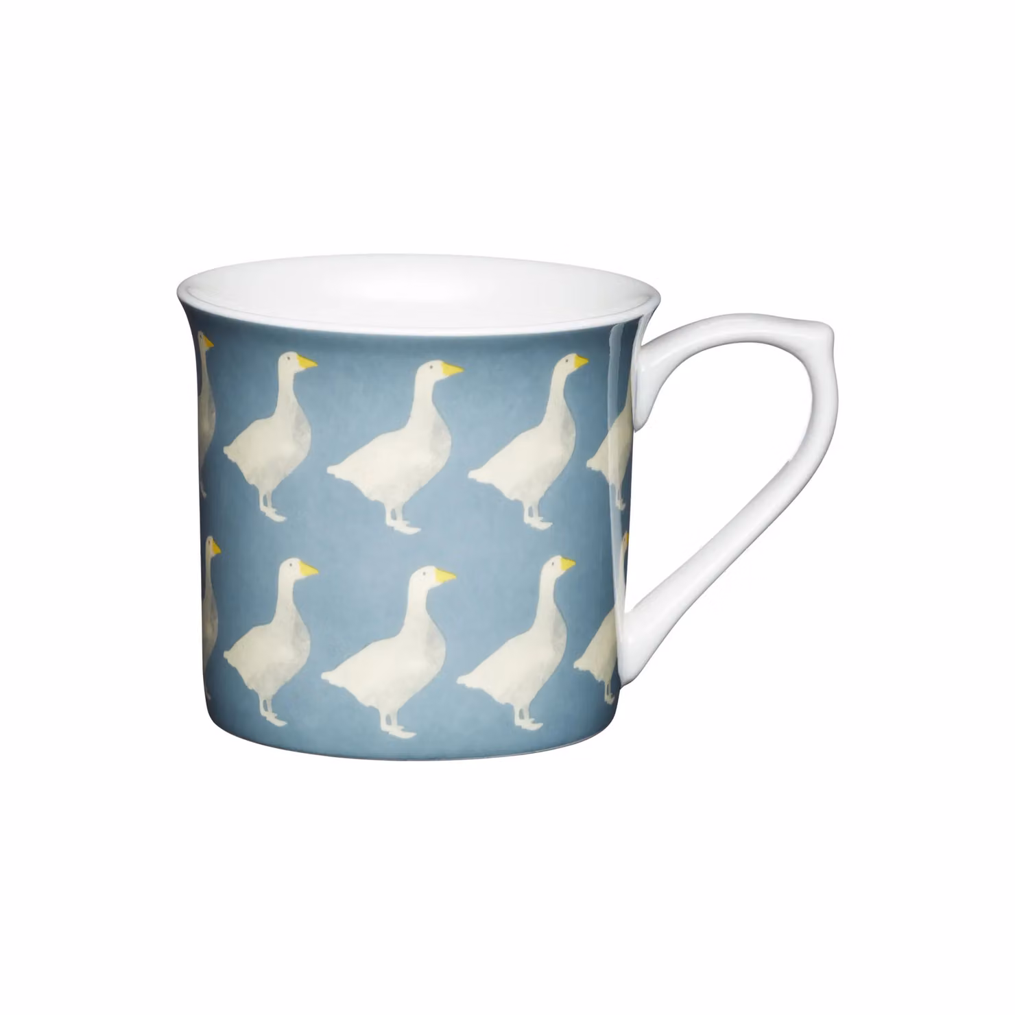 KitchenCraft Set of 4 Blue Fluted China Geese Mugs in Bone China – 2