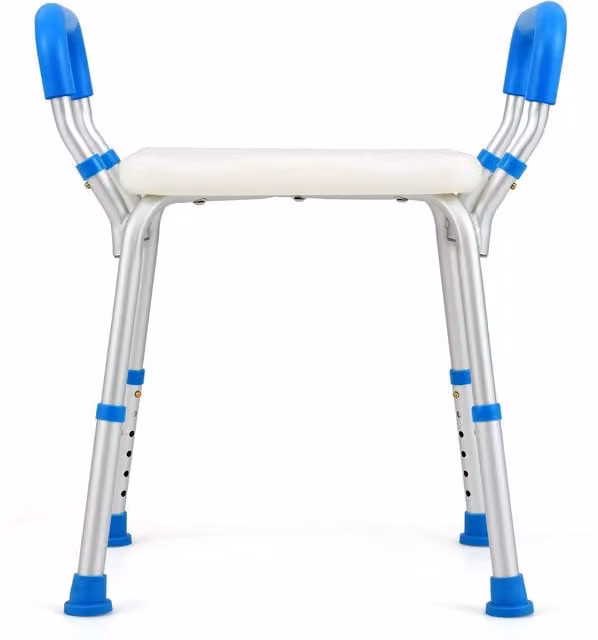 Costway Bath Chair Shower Bench with Detachable Padded Arms in Blue, W/D/H: 67 x 41 x 41 cm – 1