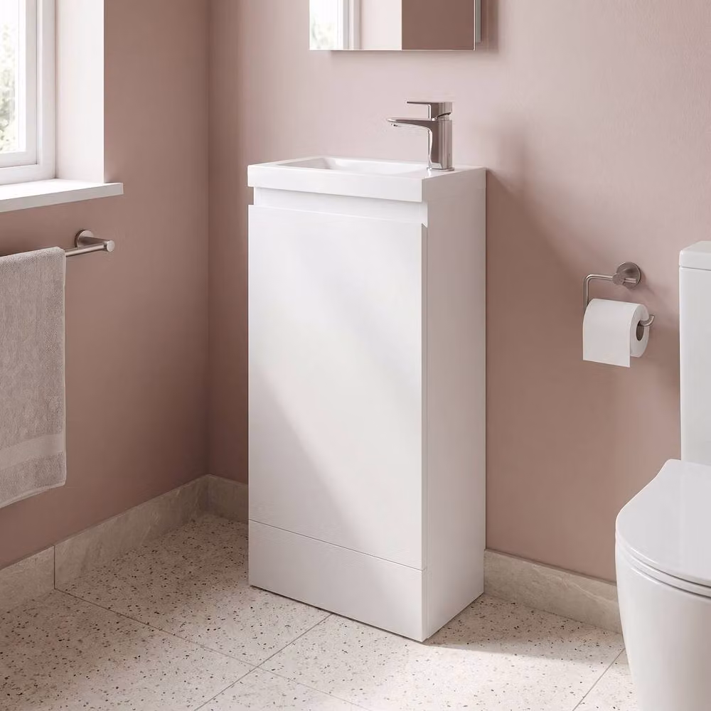 Balterley White Freestanding Bathroom Vanity Unit with Basin, Width: 40 cm – 2