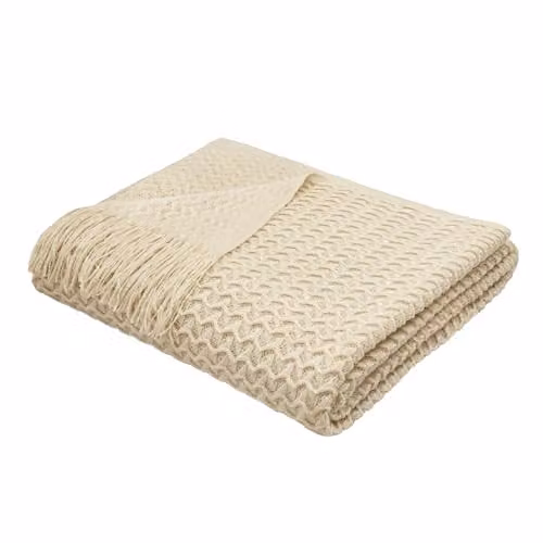 Appletree Textured Knit Throw in Sand/Beige, W/D/H: 130 x 180 cm – 2