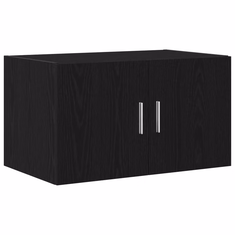 Berkfield Home Black Oak Wall Cabinet in Black Matt MDF, W: 70 cm, H: 42 cm, D: 40 cm