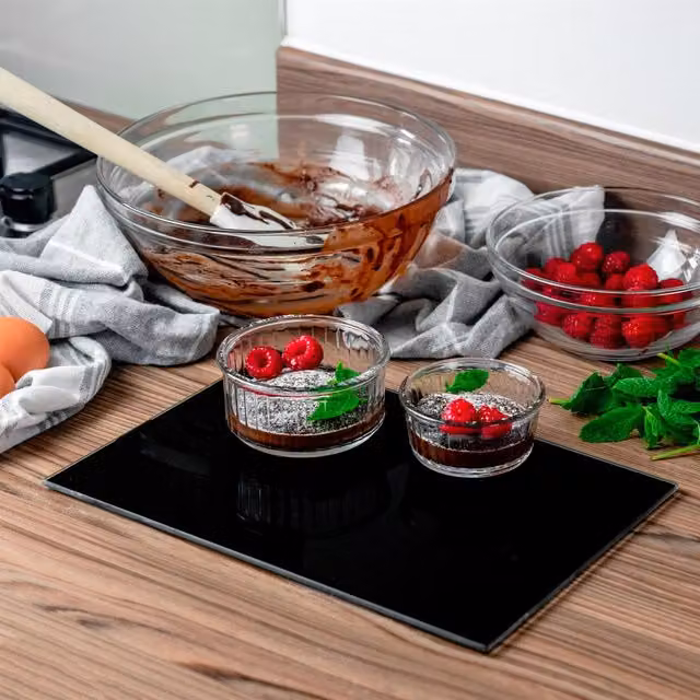 Harbour Housewares Black Rectangular Glass Chopping Board, W: 30 cm, D: 20 cm