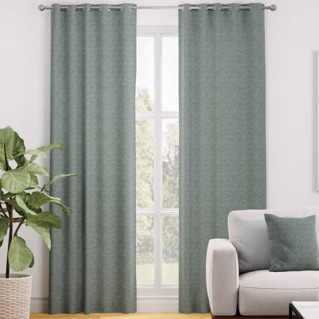 Terrys Essence Made to Measure Blackout Eyelet Curtains in Duckegg Blue/Green