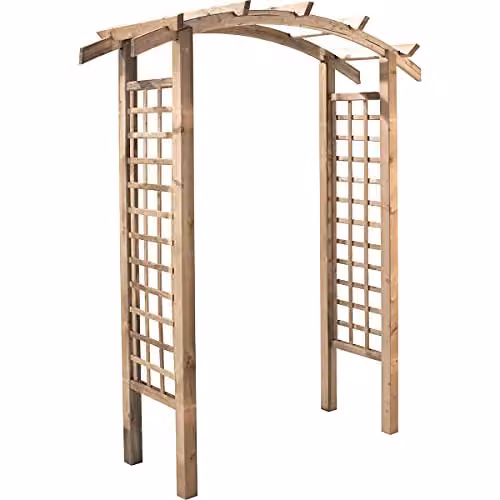 Cerland CELESTE Pine Wood Garden Arch in Forest Brown, H: 222 cm, W: 70 cm, D: 70 cm