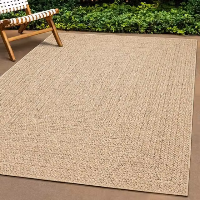 Berkfield Home Jute Look Indoor and Outdoor Rug in Brown and Beige, W: 160 cm, L: 230 cm