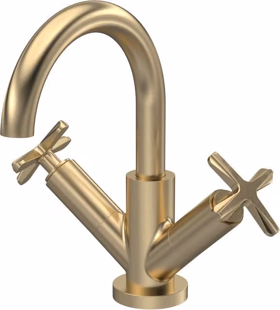 Balterley Connect Mono Basin Mixer Tap with Push Button Waste in Brushed Brass – 1