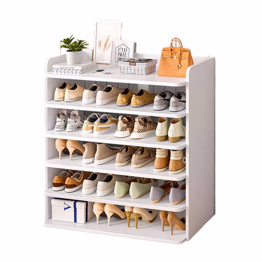Neo 6 Tier White Wooden Space-Saving Shoe Rack – 2